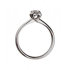 Золота каблучка з білим діамантом