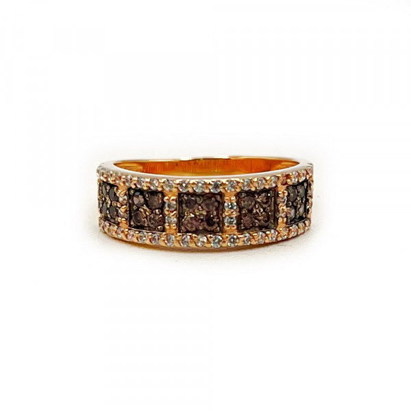 Каблучка з червоного золота з цирконом