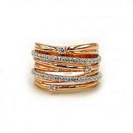 Золота каблучка з цирконом 01-200863090