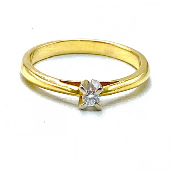 Каблучка з золота з жовтим діамантом