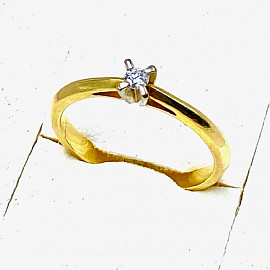 Каблучка з золота з жовтим діамантом