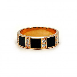 Золота каблучка у червоному кольорі з цирконом 01-200890090