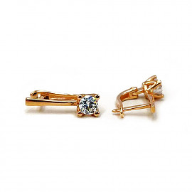 Серьги из золота в красном цвете с цирконом 01-200965890
