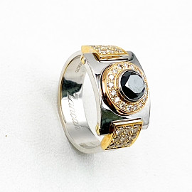 Перстень из золота с белыми бриллиантами