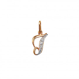 Кулон з золота з цирконом «Літера І» 01-200235991