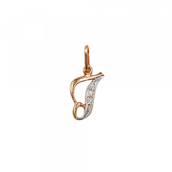 Кулон з золота з цирконом «Літера І»
