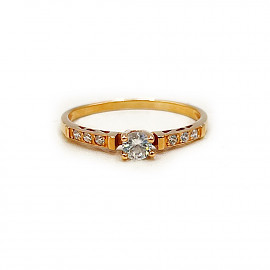 Золотое кольцо с цирконом 01-200346791