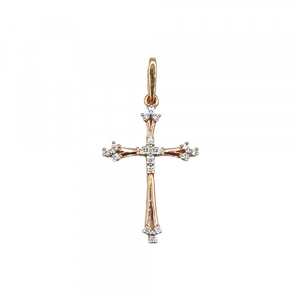 Золотий хрестик з цирконом