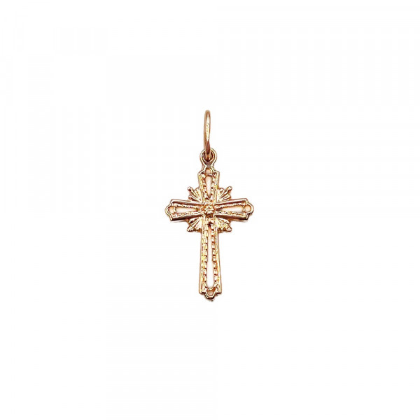 Хрестик з червоного золота