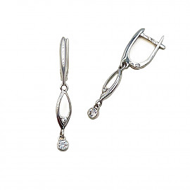 Серьги из белого золота с цирконом 01-200046992