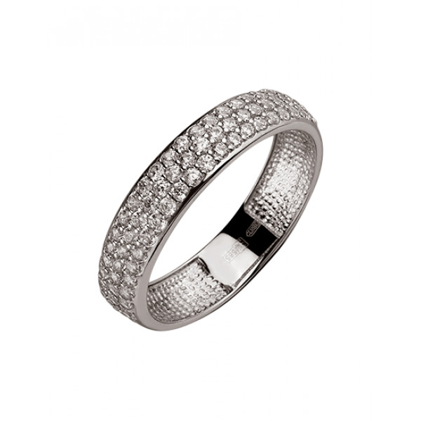 Каблучка з золота білого кольору з цирконом