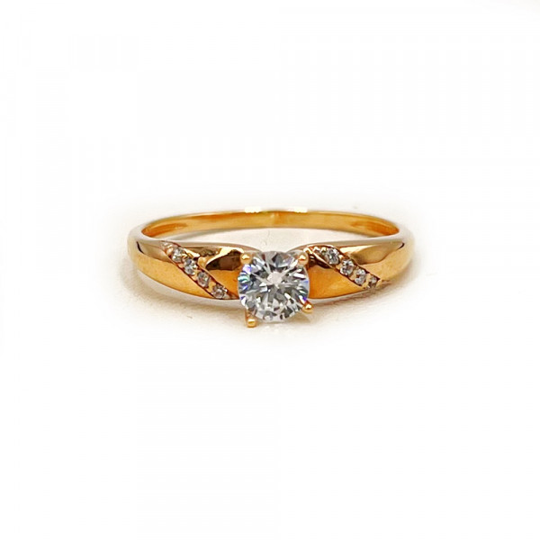 Золотое кольцо с цирконом