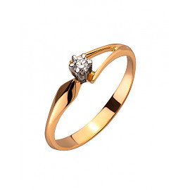 Кольцо из золота с белым бриллиантом 01-200257992