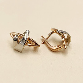 Серьги из золота в красном с белым цвете 01-200309892