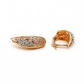 Серьги из красного с белым золота с цирконом 01-200628692