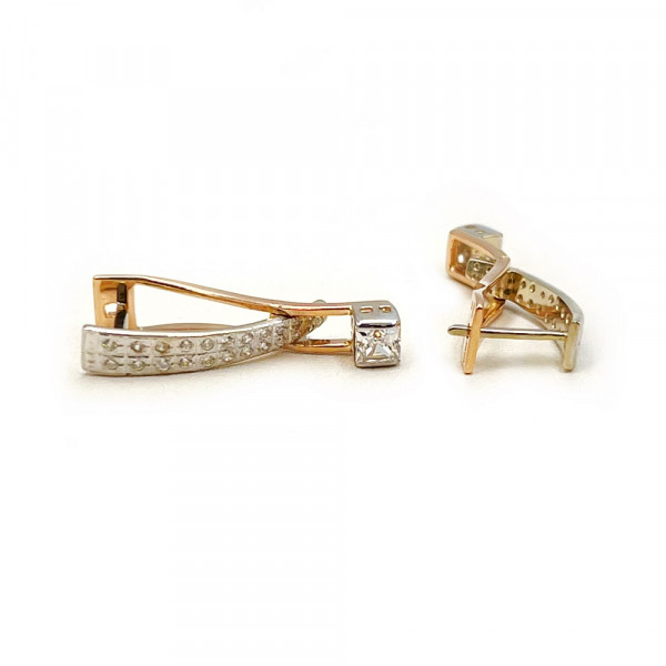 Серьги из золота с цирконом