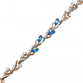 Браслет из золота красного с белым цвета с цирконом 01-200867492