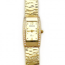 Часы из золота желтого цвета с цирконом 01-200872392