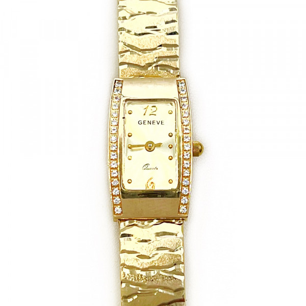 Часы из золота желтого цвета с цирконом