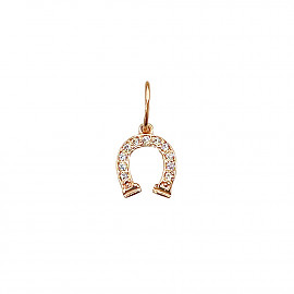 Кулон из красного золота с цирконом «Подкова» 01-200879992
