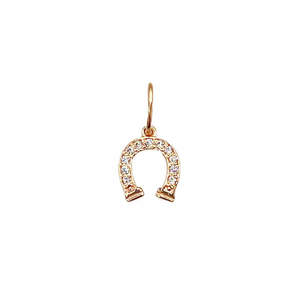 Кулон из красного золота с цирконом «Подкова»
