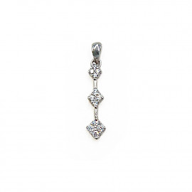 Золотий кулон білого кольору з цирконом 01-200883392