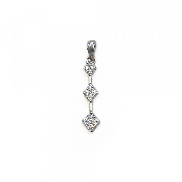 Золотий кулон білого кольору з цирконом