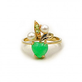 Кольцо из золота желтого цвета с цирконом «Сердце» 01-200922092