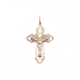 Золотий хрестик червоного з білим кольору 01-200929592