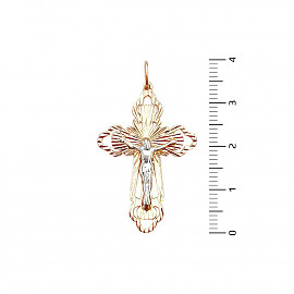 Золотий хрестик червоного з білим кольору