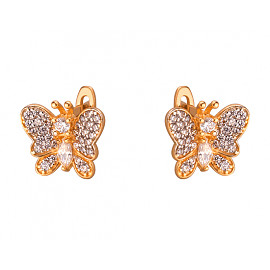 Серьги из золота с цирконом 01-200087493