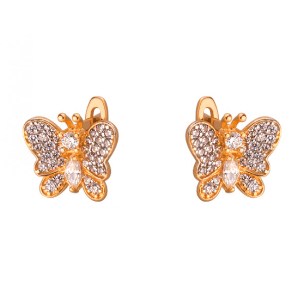 Серьги из золота с цирконом