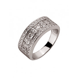 Золотое кольцо белого цвета с цирконом 01-200137493