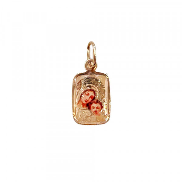 Кулон из золота красного цвета с эмалью