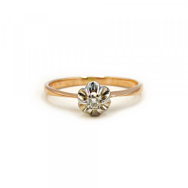 Кольцо из золота с желтым бриллиантом