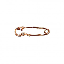 Шпилька з червоного золота з цирконом 01-200799793