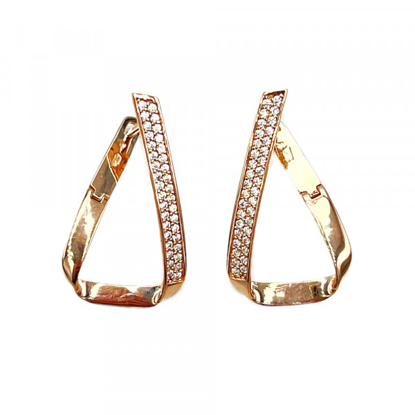 Золоті сережки з цирконом