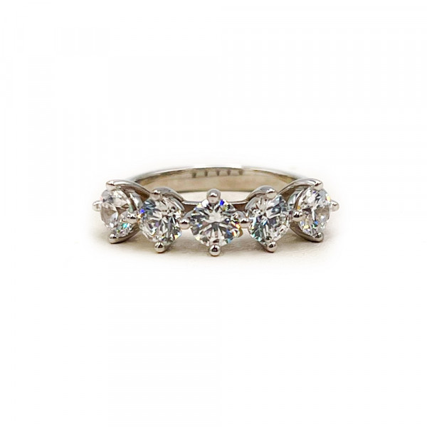 Золота каблучка білого кольору з цирконом