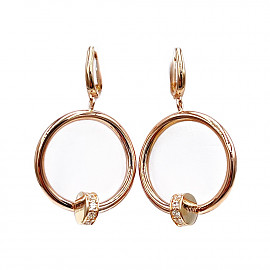 Золоті сережки червоного кольору з цирконом 01-200853593