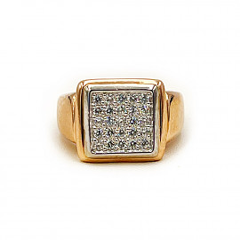 Перстень з золота з цирконом 01-200863093