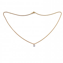 Ланцюг з золота червоного кольору з жовтими діамантами 01-200884593