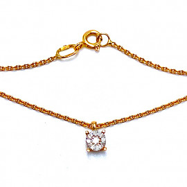 Ланцюг з золота червоного кольору з жовтими діамантами