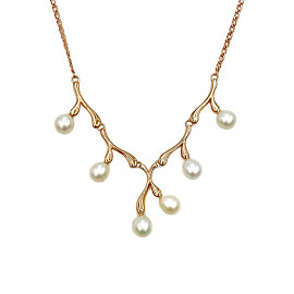 Золоте кольє з перлиною 01-200893393