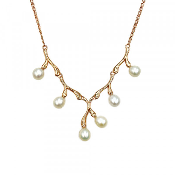 Золоте кольє з перлиною