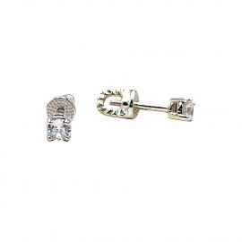 Серьги из золота в белом цвете с цирконом 01-200971693
