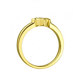 Кольцо из золота в желтом цвете с белыми бриллиантами