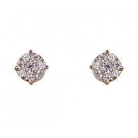 Серьги из золота в красном с белым цвете с цирконом 01-200072494