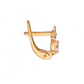 Сережки з золота з цирконом «Серце»