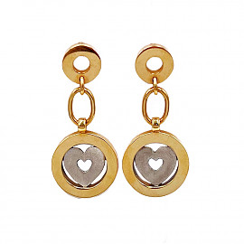 Сережки з золота у жовтому з білим кольорі 01-200218094