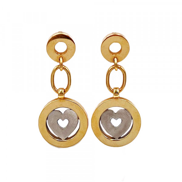 Сережки з золота у жовтому з білим кольорі